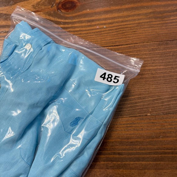 Ralph Lauren Linen Bright Blue Ocean Wash S/S Button Down Shirt Size‎ 4XLT *READ - Picture 9 of 9